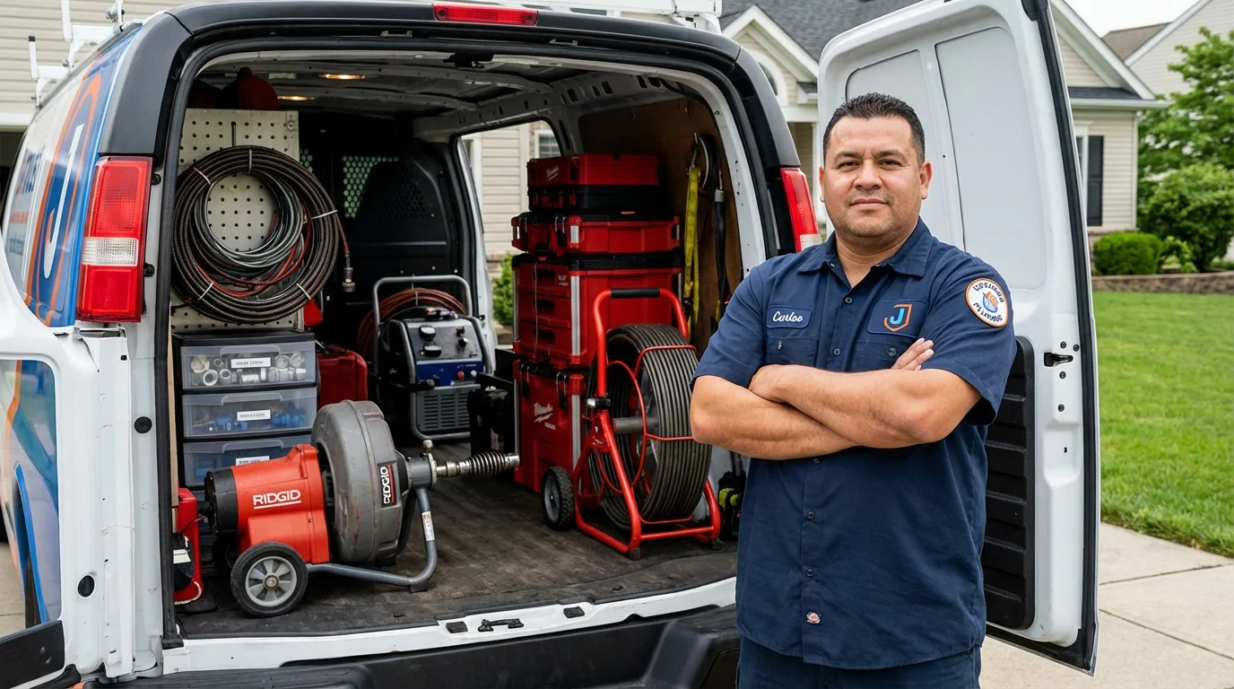 Professional drain cleaning equipment and Johns Plumbing LLC plumber in Steelville