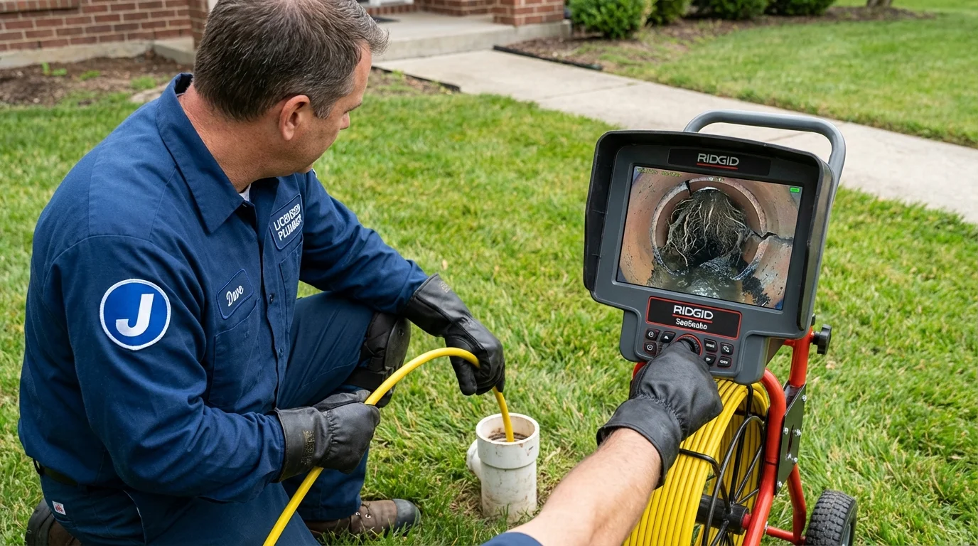 Sewer camera inspection being performed by Johns Plumbing LLC in Steelville