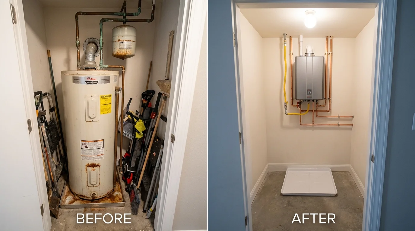 Tank water heater versus wall-mounted tankless unit comparison for Steelville, MO homeowners